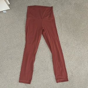 size 2 lulu align leggings in pomegranate color 23 inch length